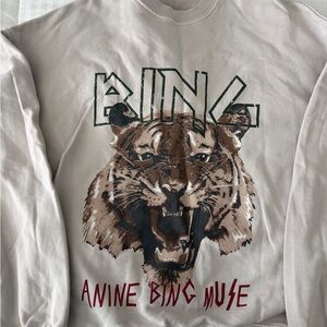 Anine Bing Beige Tiger Graphic Sweatshirt